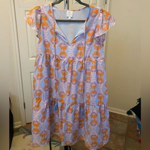 J. Marie Collection Purple and Orange Floral Dress NWT